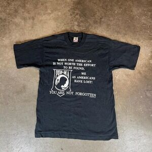 Vintage 90s single stitch POW MIA black t-shirt Men's Size L